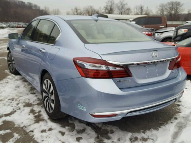 JHMCR6F58HC012110 - 2017 HONDA ACCORD HYB BLUE photo 3