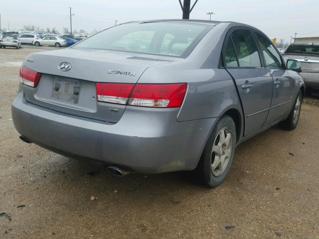 5NPEU46F46H107125 - 2006 HYUNDAI SONATA GLS GRAY photo 4