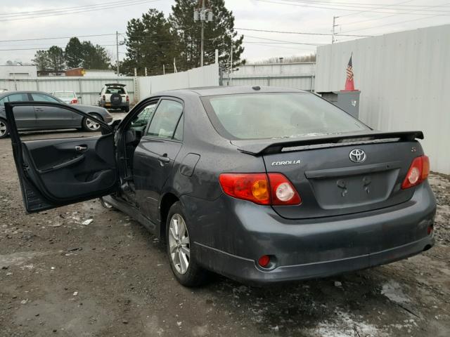 2T1BU40E89C182453 - 2009 TOYOTA COROLLA BA GRAY photo 3