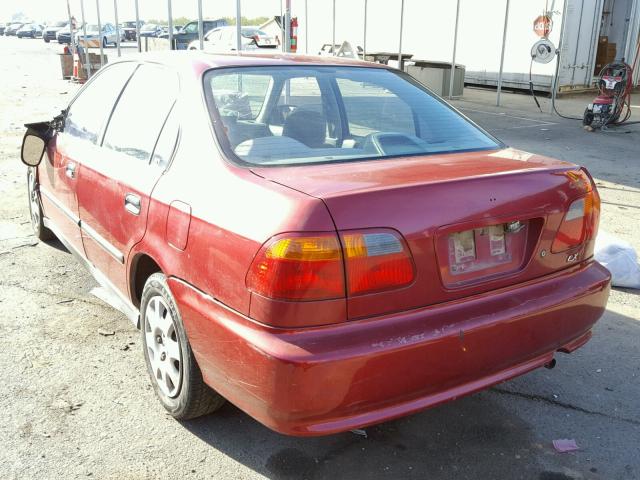 1HGEJ6678XL027144 - 1999 HONDA CIVIC LX RED photo 3