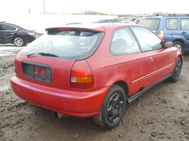 2HGEJ6345WH110584 - 1998 HONDA CIVIC DX RED photo 4