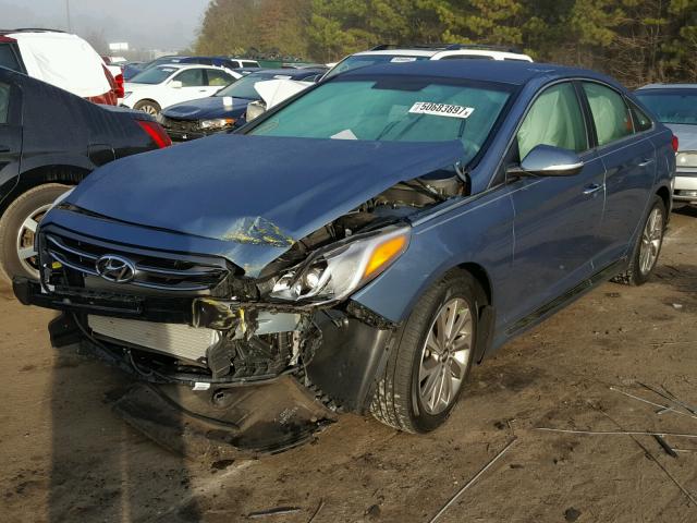 5NPE34AF8FH106540 - 2015 HYUNDAI SONATA SPO BLUE photo 2