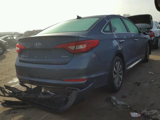 5NPE34AF8FH106540 - 2015 HYUNDAI SONATA SPO BLUE photo 4