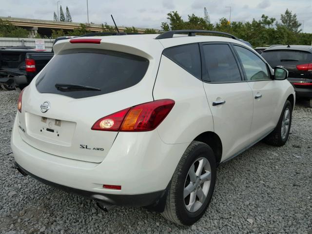 JN8AZ18W69W135734 - 2009 NISSAN MURANO S WHITE photo 4