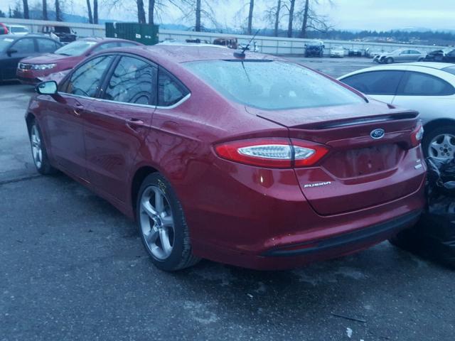 3FA6P0HD4FR227087 - 2015 FORD FUSION SE RED photo 3