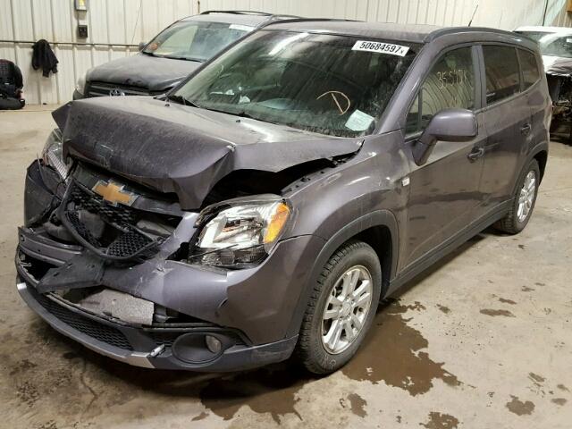 KL77P2EM0CK600721 - 2012 CHEVROLET ORLANDO LT GRAY photo 2