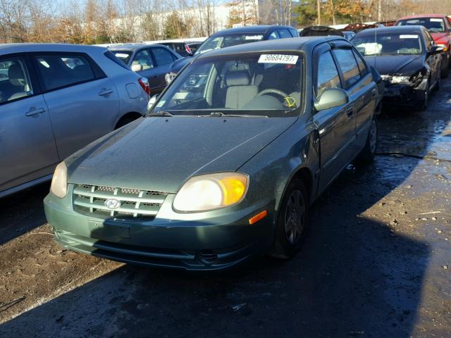 KMHCG45C13U424685 - 2003 HYUNDAI ACCENT GL TEAL photo 2