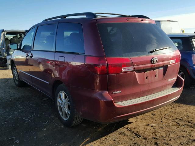 5TDZA22C95S314581 - 2005 TOYOTA SIENNA XLE BURGUNDY photo 3