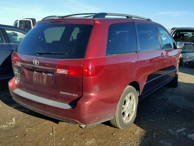 5TDZA22C95S314581 - 2005 TOYOTA SIENNA XLE BURGUNDY photo 4