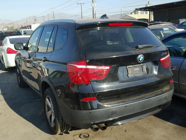 5UXWX5C56BL710515 - 2011 BMW X3 XDRIVE2 BLACK photo 3