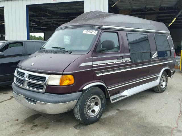 2B6HB11Y2YK163027 - 2000 DODGE RAM VAN B1 PURPLE photo 2