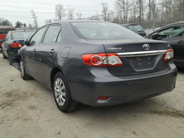 2T1BU4EE6DC061356 - 2013 TOYOTA COROLLA BA GRAY photo 3