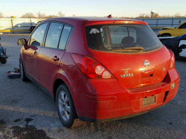 3N1BC13E19L406708 - 2009 NISSAN VERSA S RED photo 3