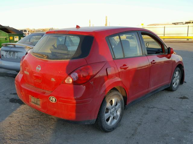 3N1BC13E19L406708 - 2009 NISSAN VERSA S RED photo 4