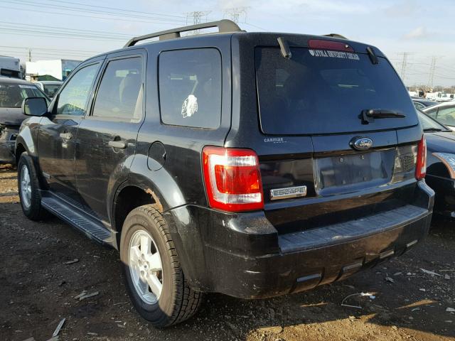 1FMCU03Z08KA76924 - 2008 FORD ESCAPE XLT BLACK photo 3