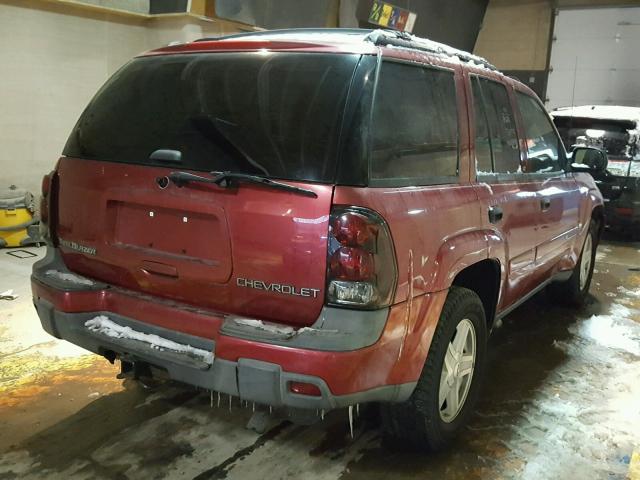 1GNDT13S932338024 - 2003 CHEVROLET TRAILBLAZE RED photo 4