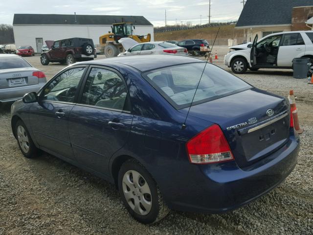 KNAFE221095617425 - 2009 KIA SPECTRA EX BLUE photo 3