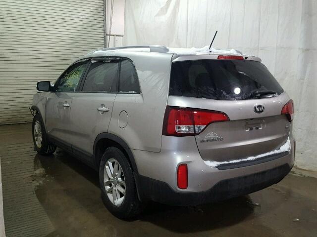 5XYKTCA69EG438036 - 2014 KIA SORENTO LX SILVER photo 3