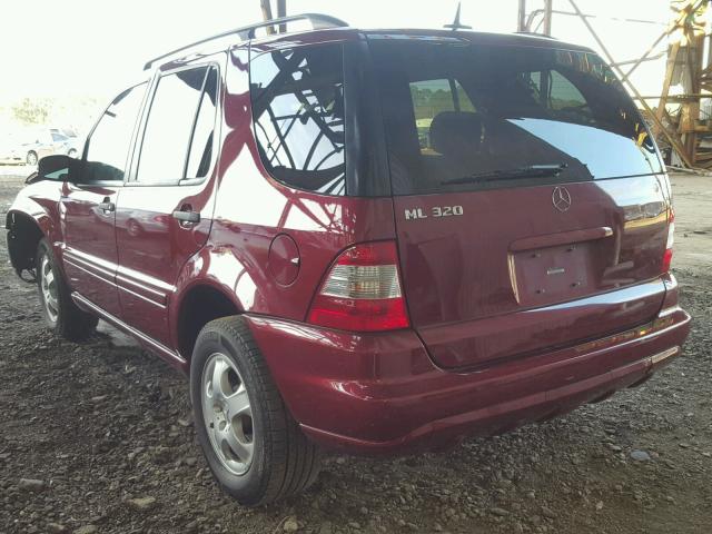 4JGAB54E73A373287 - 2003 MERCEDES-BENZ ML 320 BURGUNDY photo 3