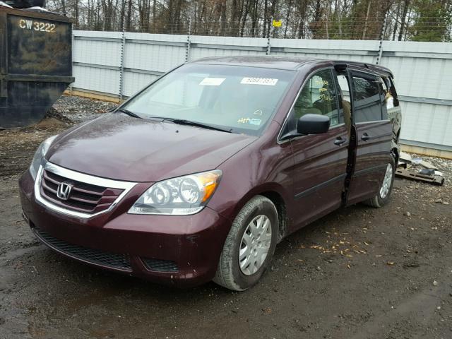 5FNRL3H29AB112157 - 2010 HONDA ODYSSEY LX MAROON photo 2