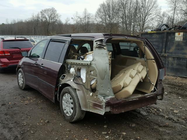 5FNRL3H29AB112157 - 2010 HONDA ODYSSEY LX MAROON photo 3