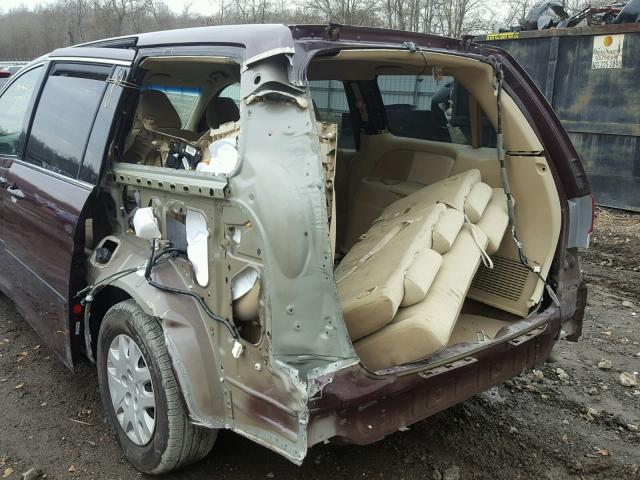 5FNRL3H29AB112157 - 2010 HONDA ODYSSEY LX MAROON photo 9