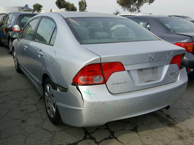 1HGFA165X6L132241 - 2006 HONDA CIVIC LX SILVER photo 3