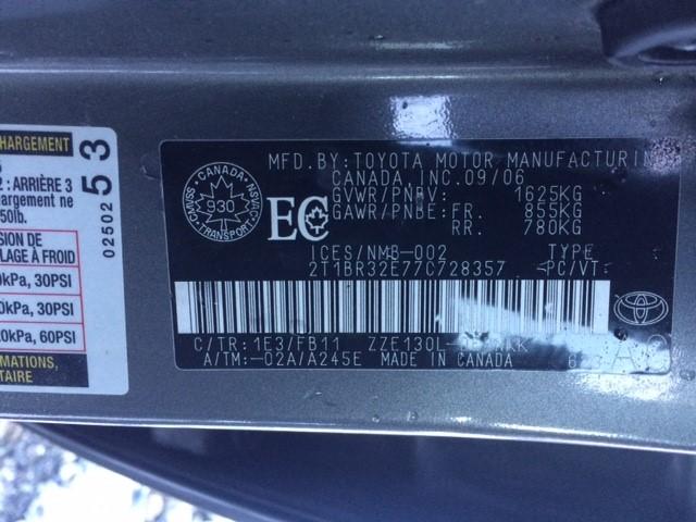 2T1BR32E77C728357 - 2007 TOYOTA COROLLA GRAY photo 9