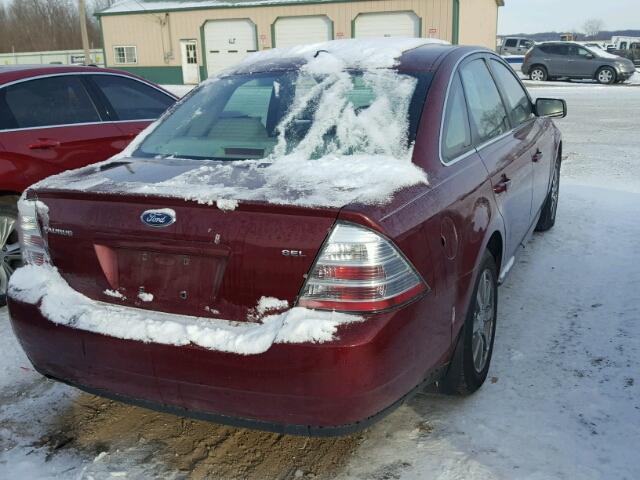 1FAHP24W88G109405 - 2008 FORD TAURUS SEL MAROON photo 4