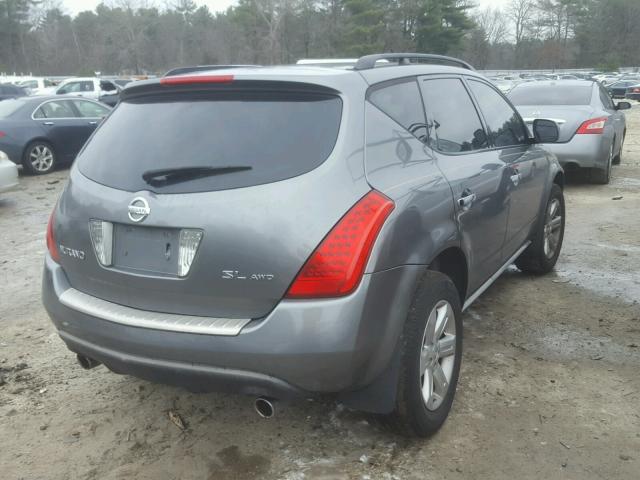 JN8AZ08W77W621251 - 2007 NISSAN MURANO SL GRAY photo 4