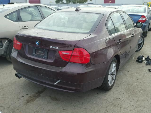 WBAPH7G53ANM54164 - 2010 BMW 328 I MAROON photo 4