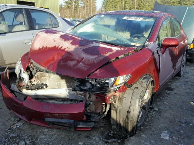 19XFA16809E022675 - 2009 HONDA CIVIC EX BURGUNDY photo 2