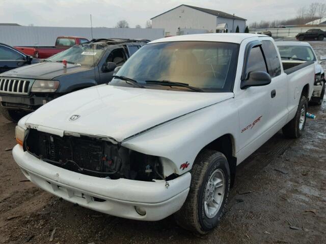 1B7GL22X4XS147254 - 1999 DODGE DAKOTA WHITE photo 2