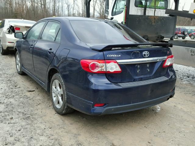 2T1BU4EE6BC676468 - 2011 TOYOTA COROLLA BA BLUE photo 3