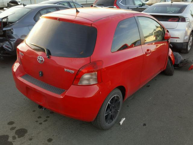 JTDJT923X85194705 - 2008 TOYOTA YARIS RED photo 4