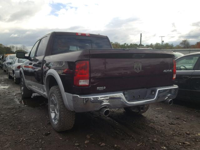 1C6RD7NT2CS285212 - 2012 DODGE RAM 1500 L MAROON photo 3