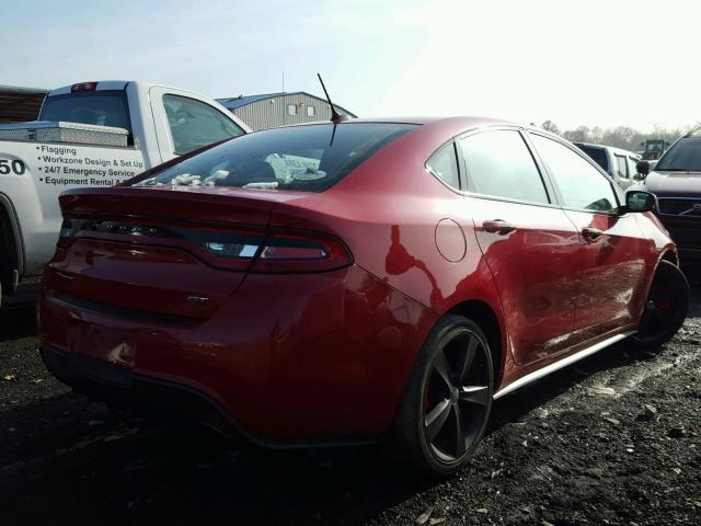 1C3CDFEB6FD119594 - 2015 DODGE DART GT RED photo 4