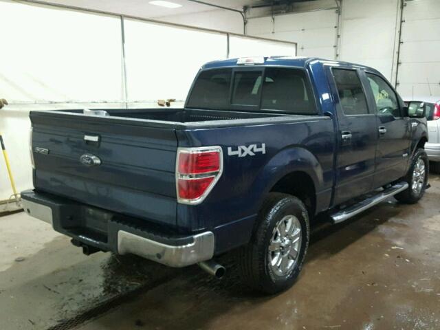 1FTFW1ET0DFC79115 - 2013 FORD F150 SUPER BLUE photo 4