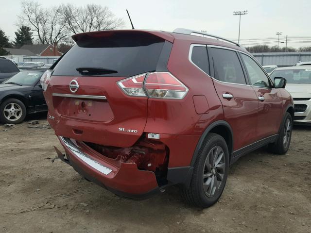 KNMAT2MV3GP708967 - 2016 NISSAN ROGUE S RED photo 4