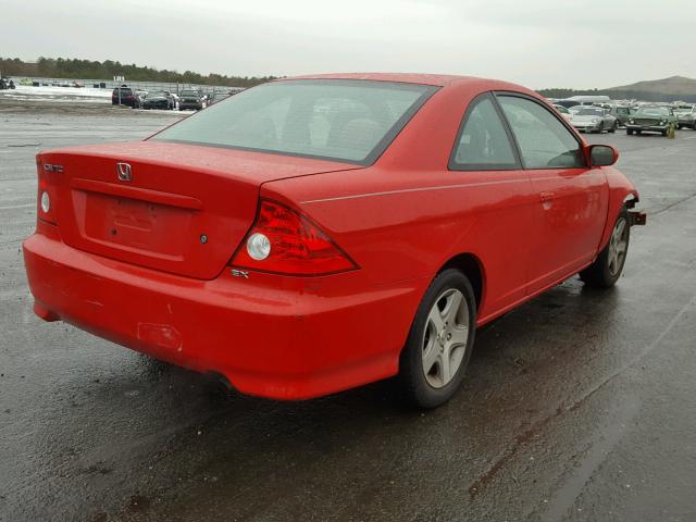 1HGEM22995L043101 - 2005 HONDA CIVIC EX RED photo 4