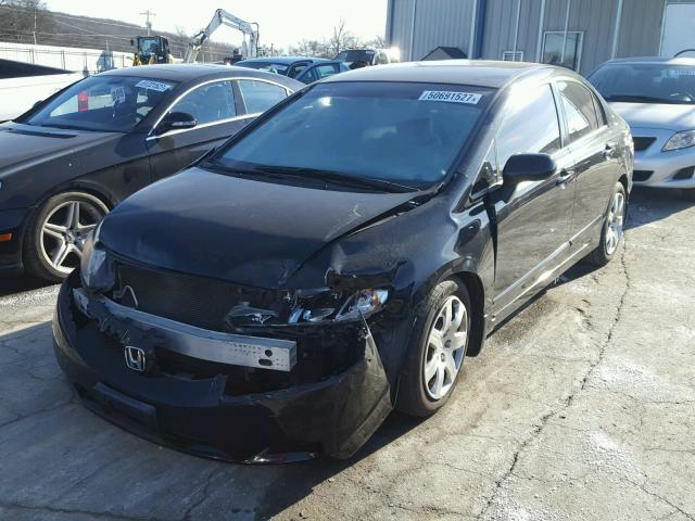 2HGFA16509H311552 - 2009 HONDA CIVIC LX BLACK photo 2