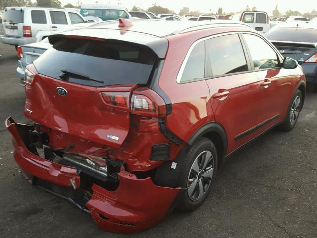 KNDCB3LC6H5057333 - 2017 KIA NIRO FE RED photo 4