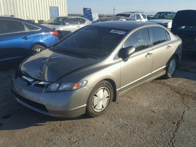 JHMFA36258S014346 - 2008 HONDA CIVIC HYBR CHARCOAL photo 2