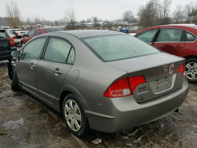 1HGFA165X6L040675 - 2006 HONDA CIVIC LX GRAY photo 3