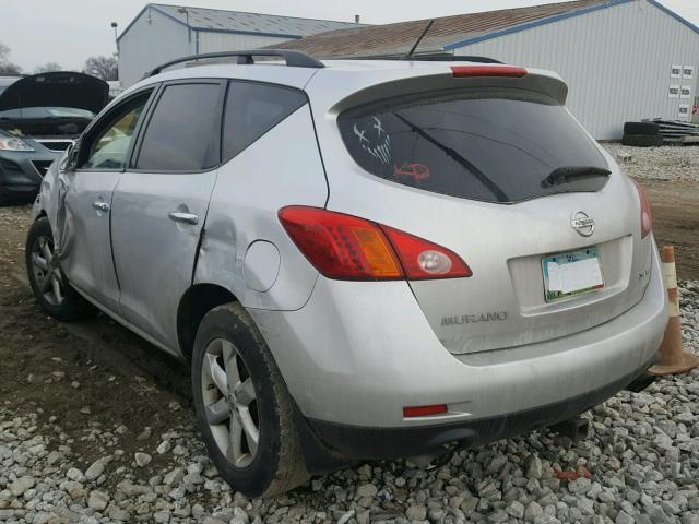 JN8AZ18WX9W201525 - 2009 NISSAN MURANO S SILVER photo 3