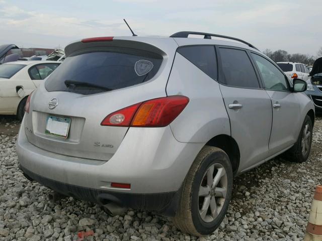 JN8AZ18WX9W201525 - 2009 NISSAN MURANO S SILVER photo 4