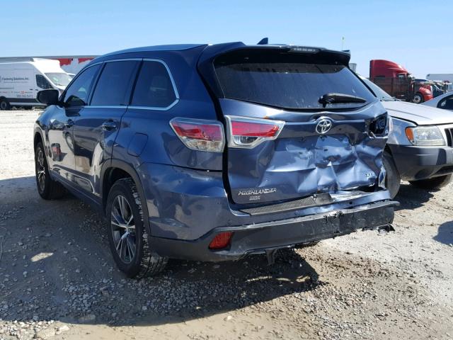 5TDKKRFH1GS500289 - 2016 TOYOTA HIGHLANDER ლურჯი ფოტო 3