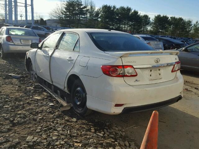 2T1BU4EE7BC707694 - 2011 TOYOTA COROLLA BA WHITE photo 3