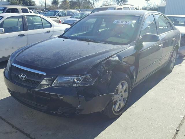 5NPET46C98H336279 - 2008 HYUNDAI SONATA GLS BLACK photo 2