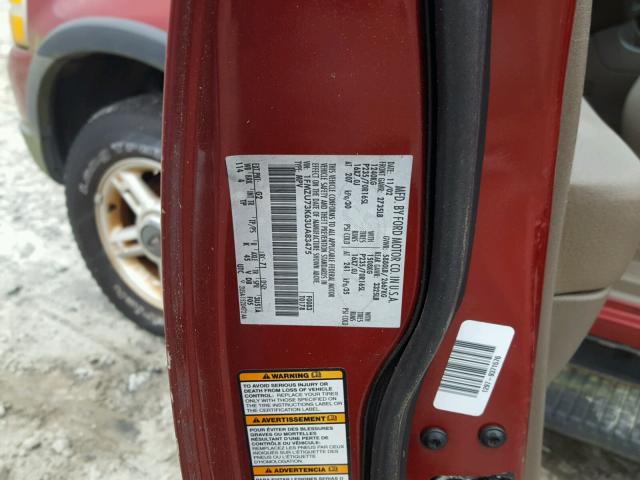 1FMZU73K63UA83475 - 2003 FORD EXPLORER X Qırmızı foto 10